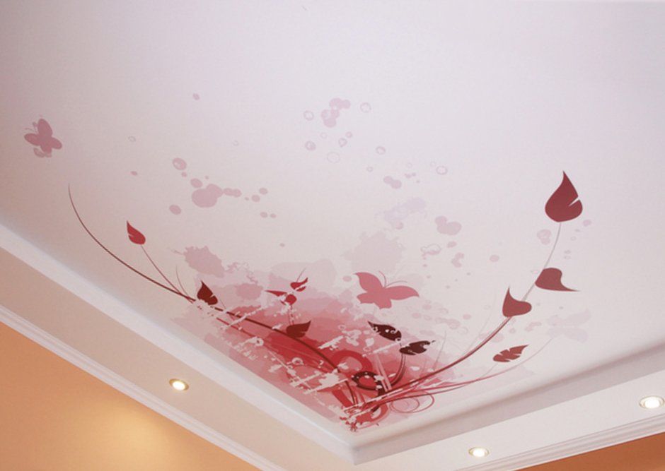 3д бабочки на натяжной потолок
