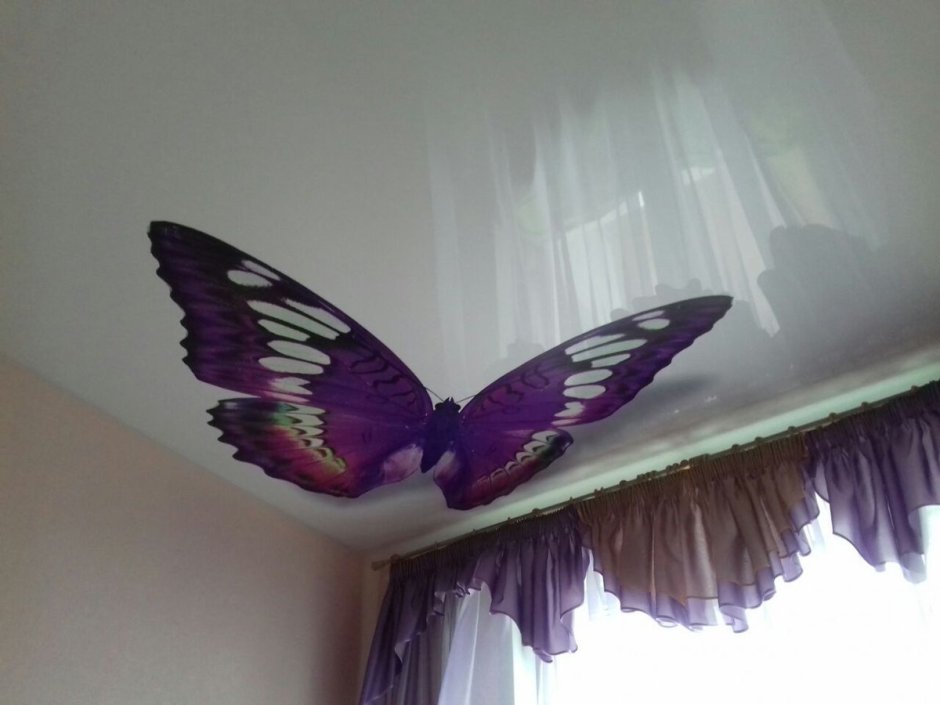 Натяжные потолки с бабочками