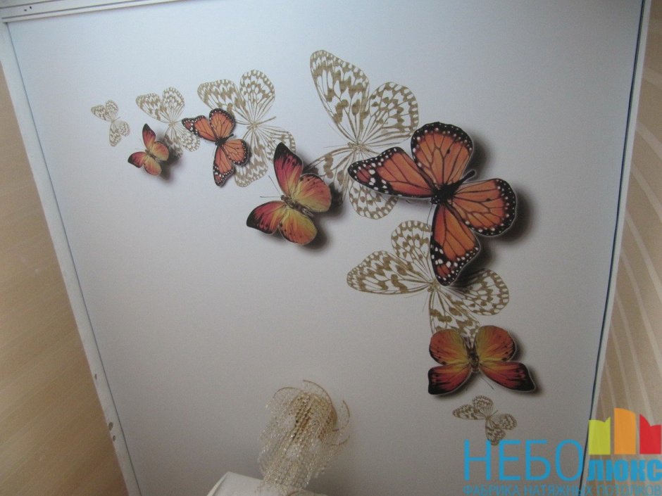 Натяжной потолок фотопечать с бирюзовым