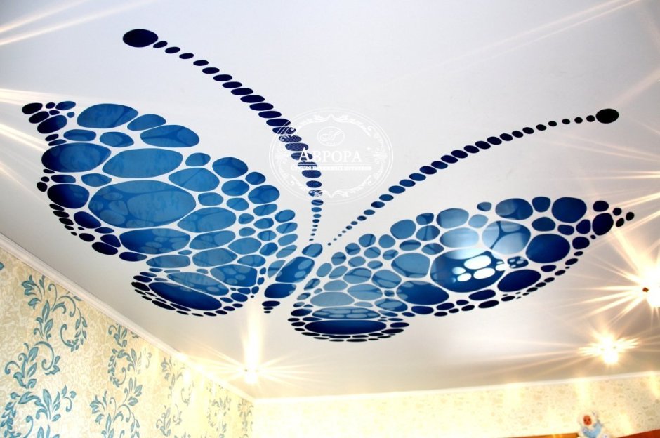 Натяжные потолки рисунки картинки красивые для гостевой дом