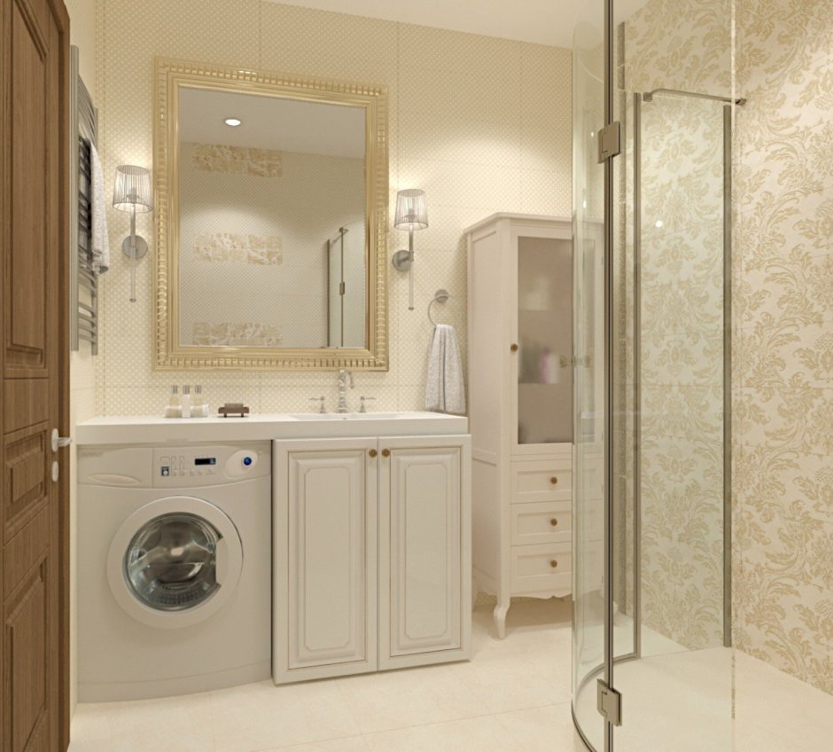 Ванная комната со стиральной машиной