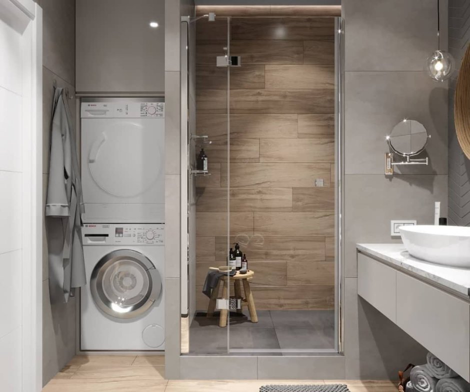 Душевая со стиральной машиной