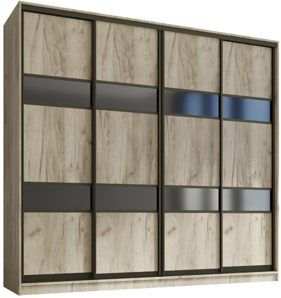 Шкаф купе белый матовый с черным профилем