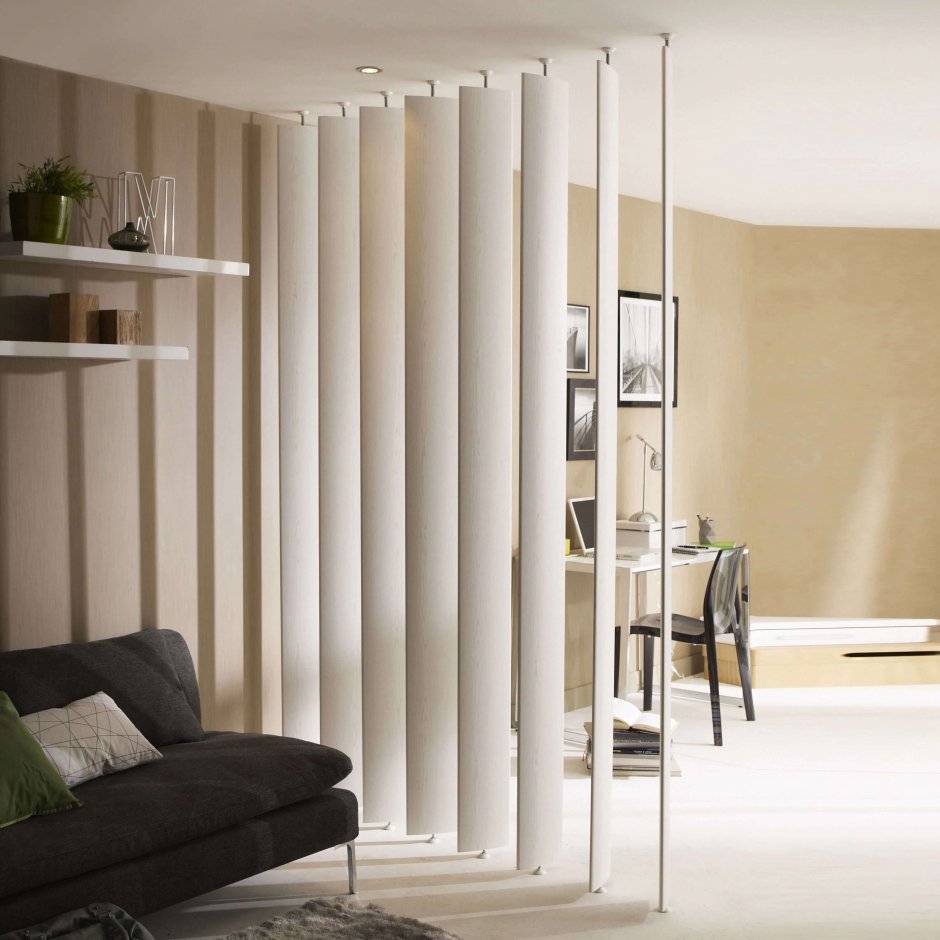 Подвесная ширма для зонирования комнаты