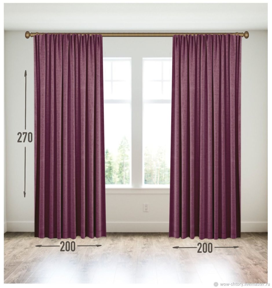 Шторы в зал темные со светлым