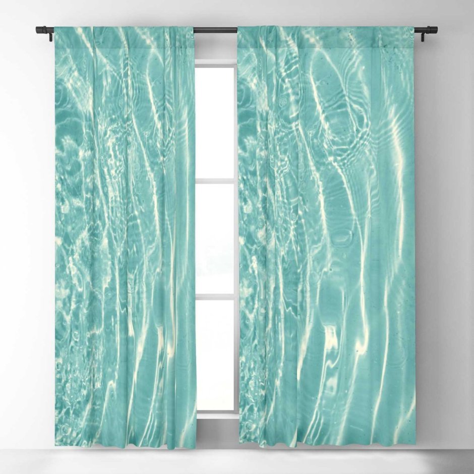 Шторы мрамор блэкаут бирюзовые
