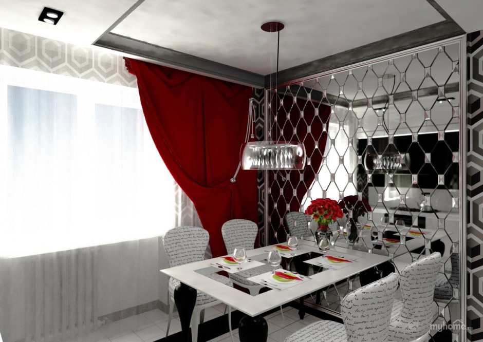 Шторы на кухню бело черные