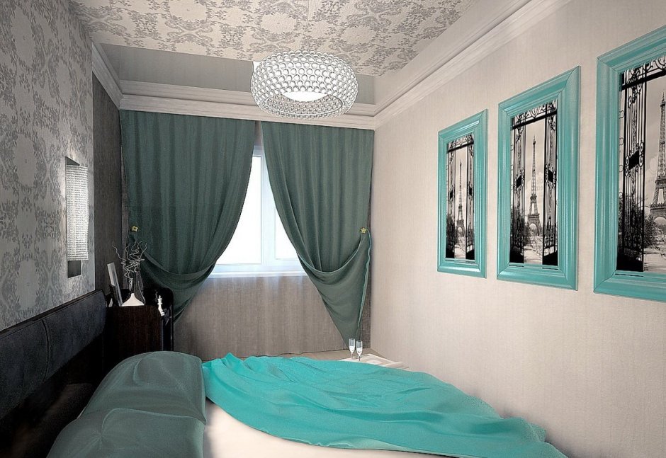 Бирюзовый с шоколадным декор