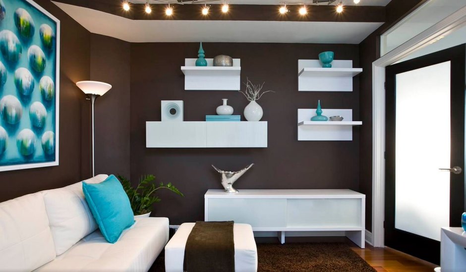 Спальня в бирюзовых тонах