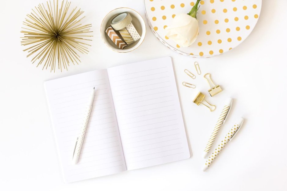 Красивый блокнот вид сверху