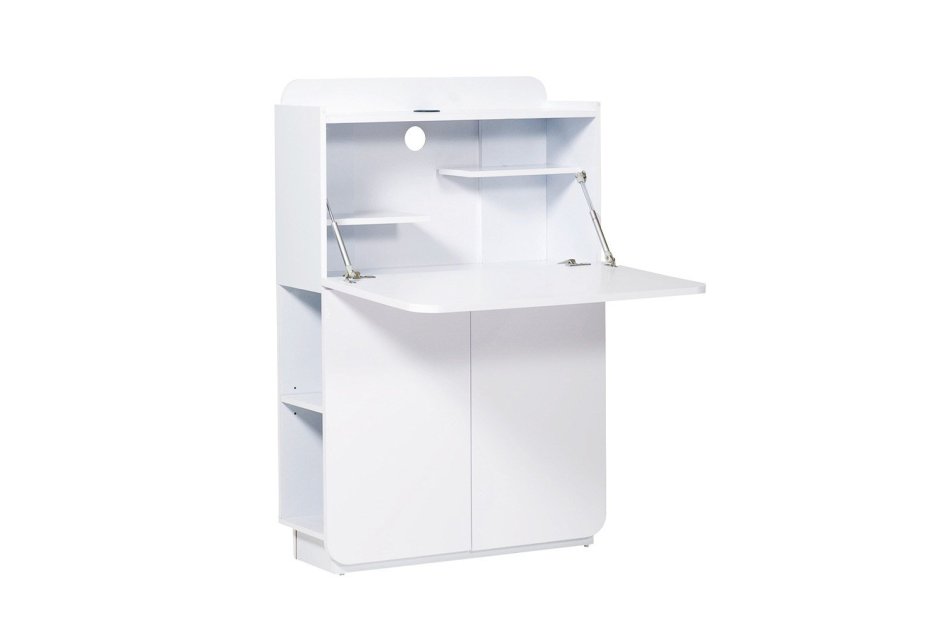Секретер с откидным столом белый глянцевый