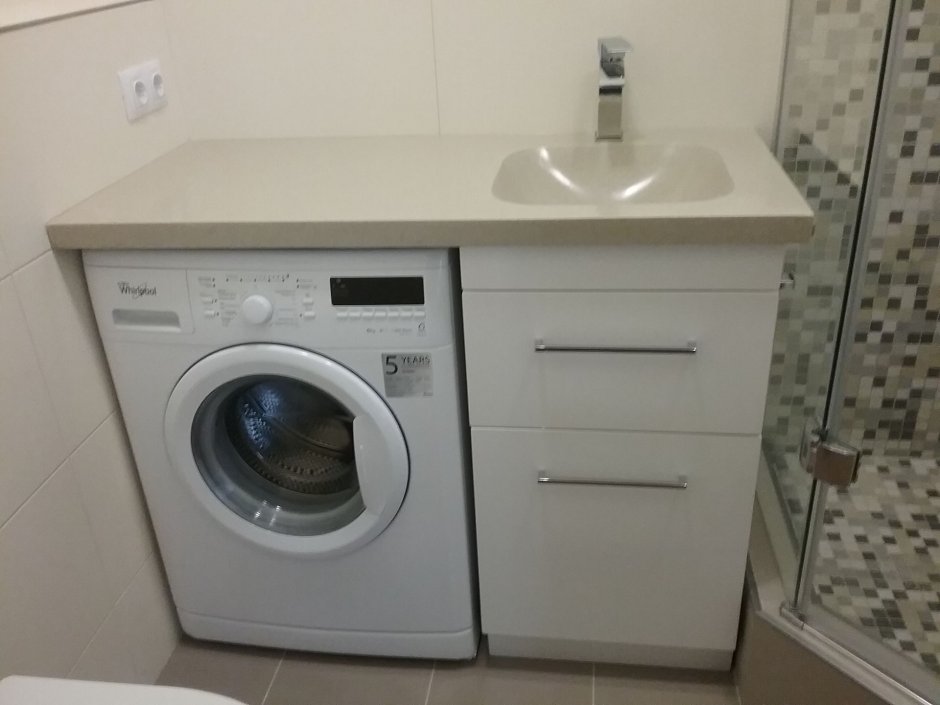 Стиральная машинка под столешницу с раковиной икеа