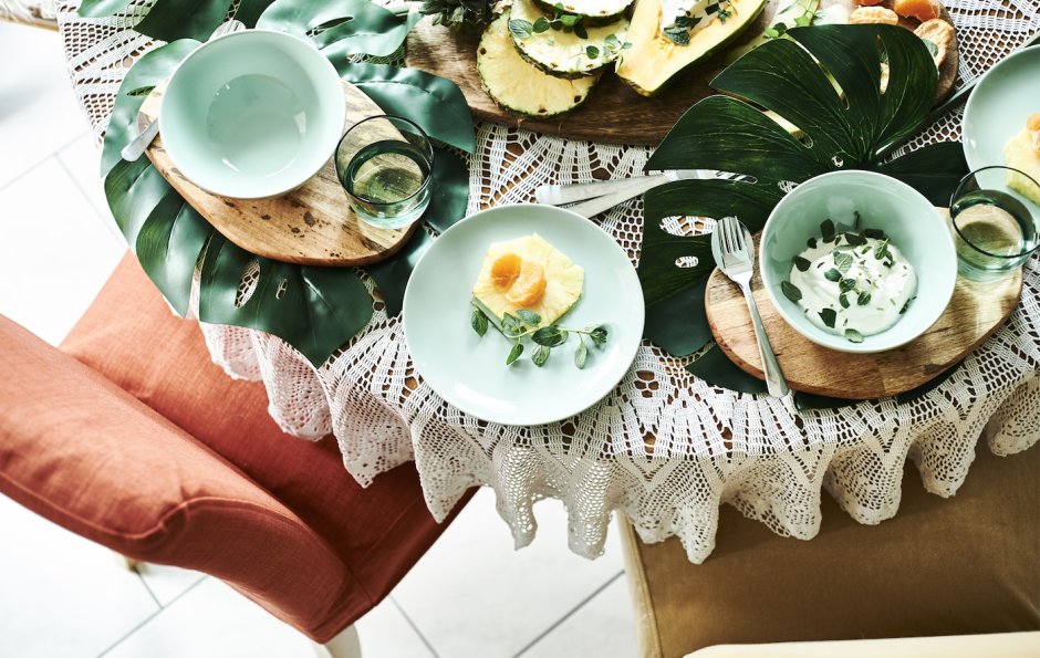 Мятная посуда икеа