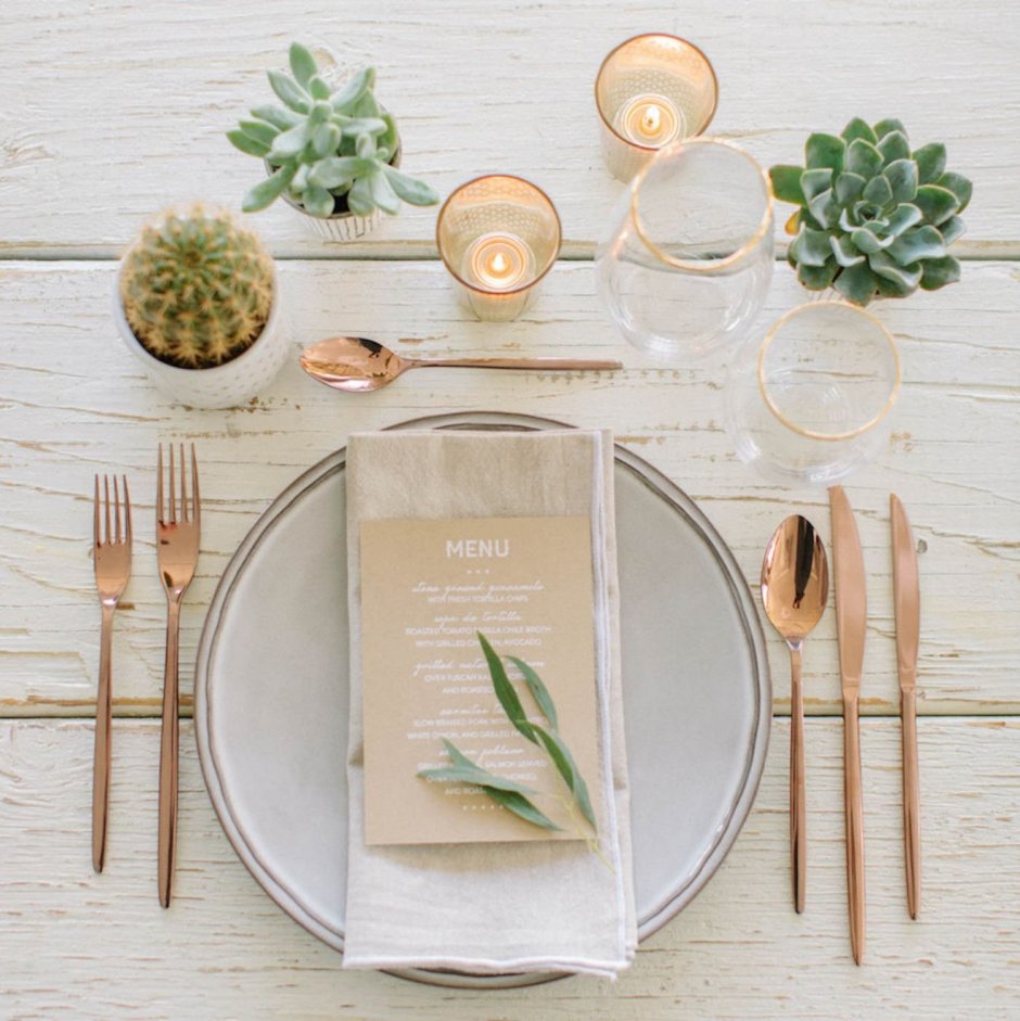 Сервировка стола в стиле лофт