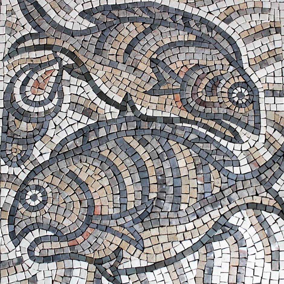 Римская мозаика с растительным орнаментом