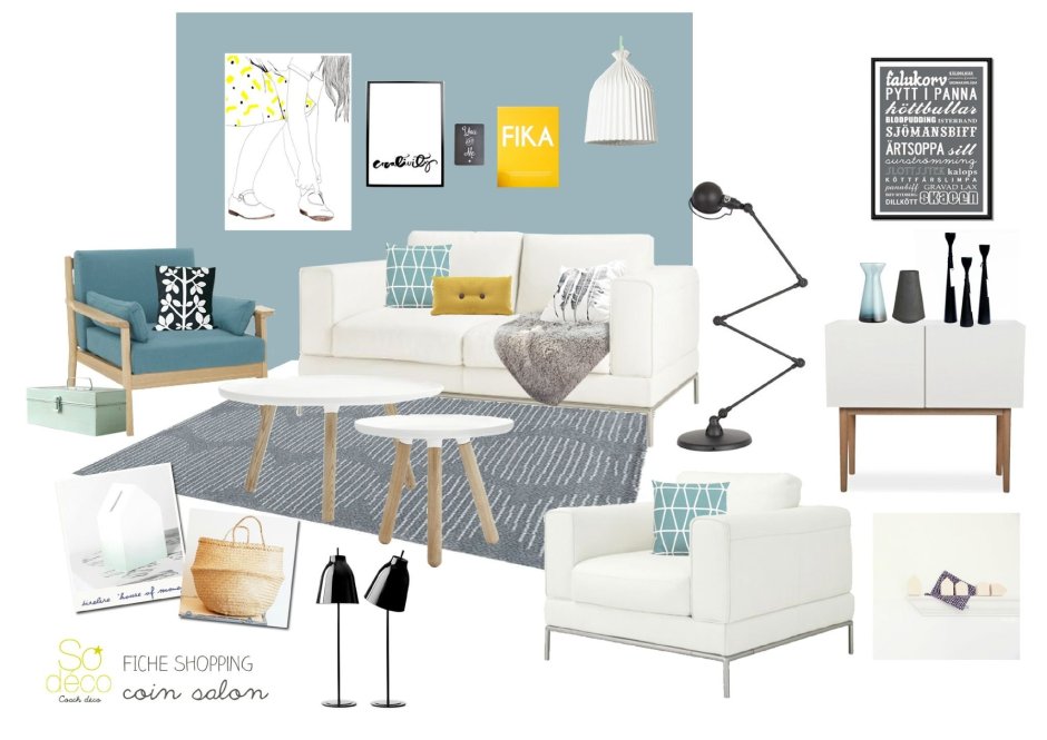 Цветовая палитра для интерьера с синим