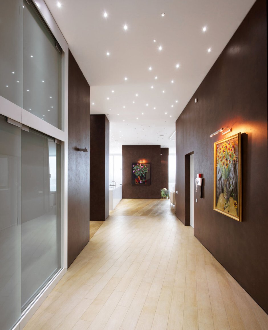 Расположение светильников на натяжном потолке