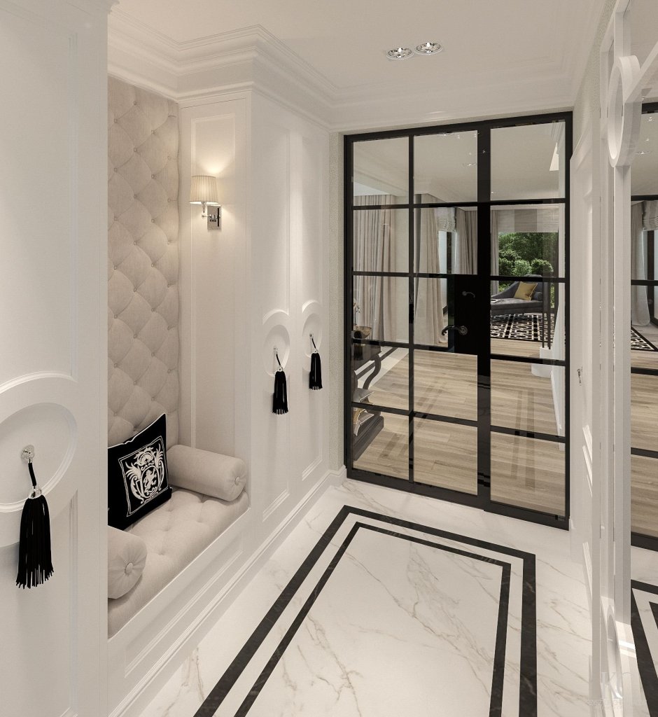 Зеркальная стена в прихожей