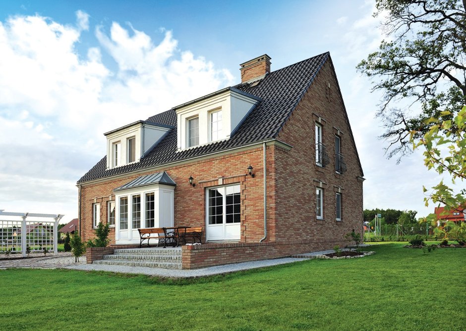 Красивый дом из клинкерного кирпича