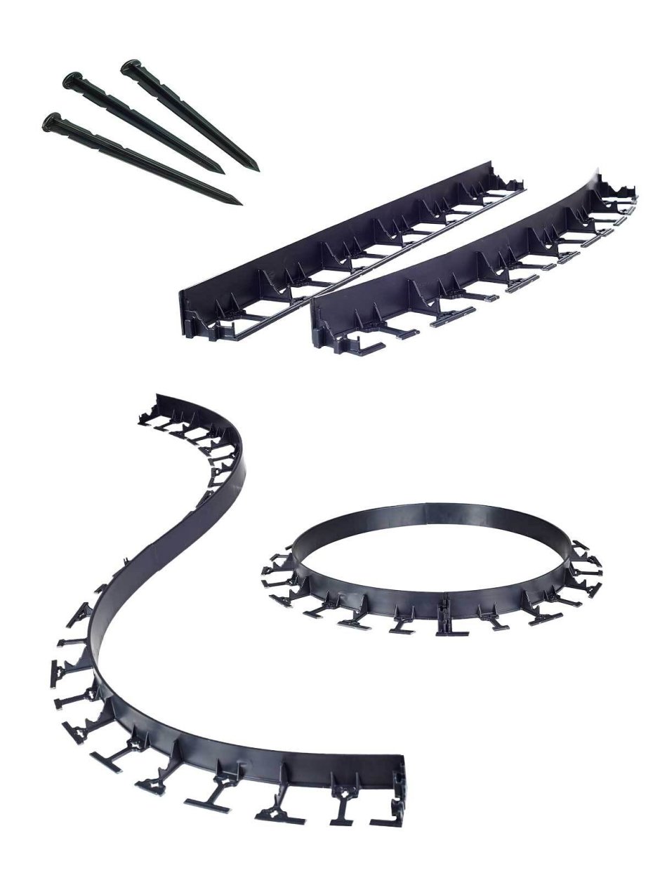 Садовый пластиковый бордюр Геопластборд 10 метров 38 мм 30 кольев