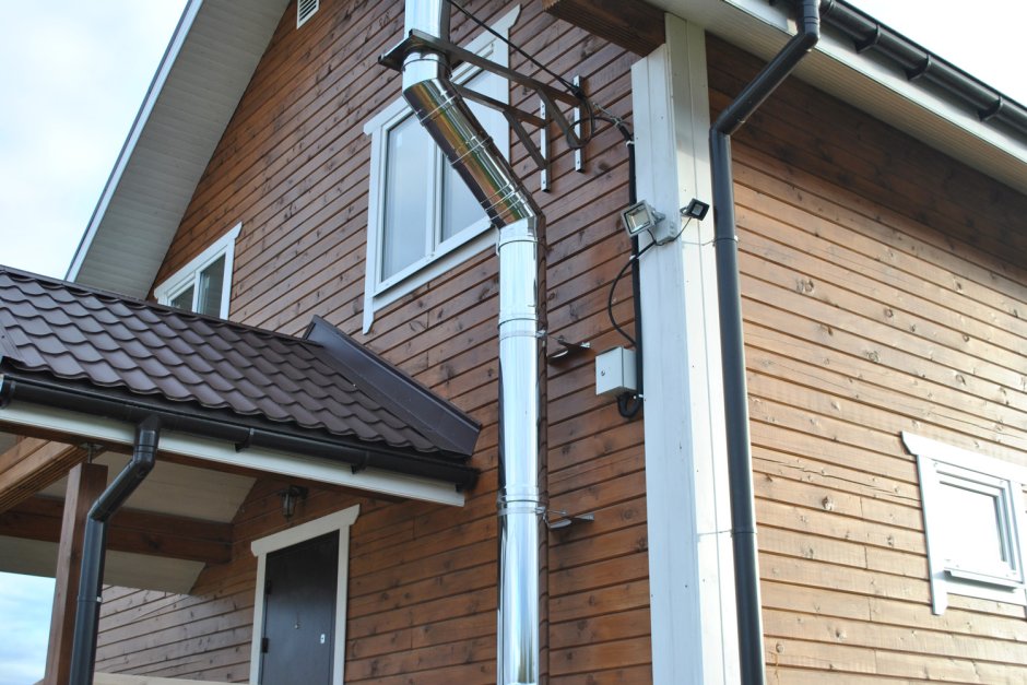 Дымоход сэндвич по фасаду