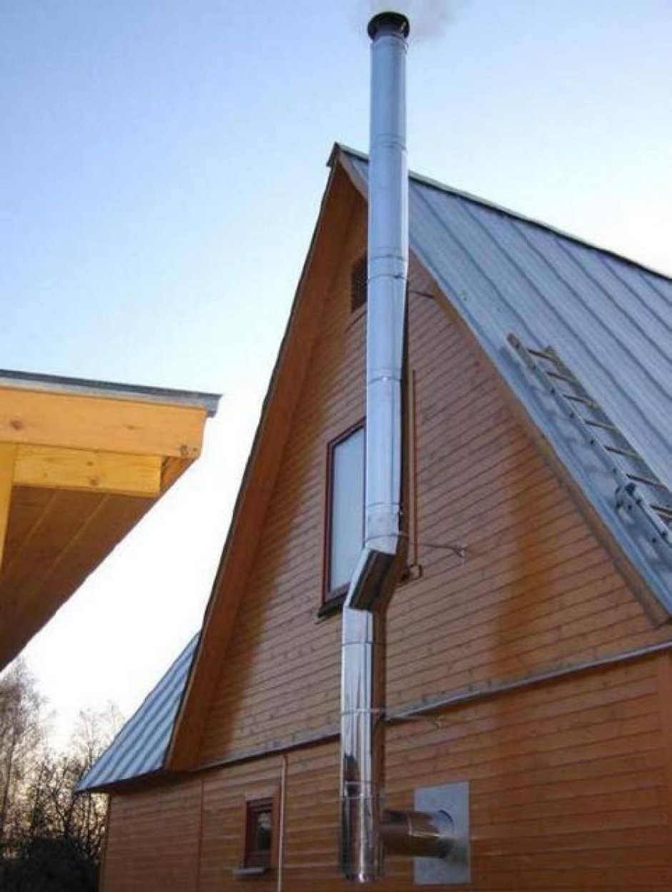 Монтаж наружного дымохода
