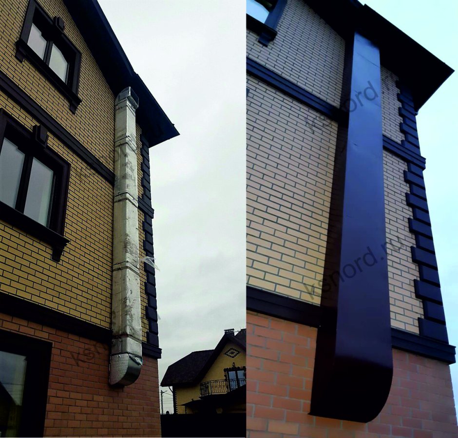 Вентиляционные трубы на фасаде