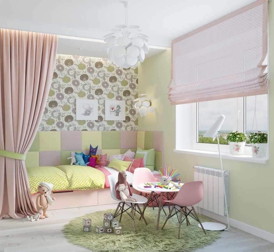 Детская комната в постельных тонах