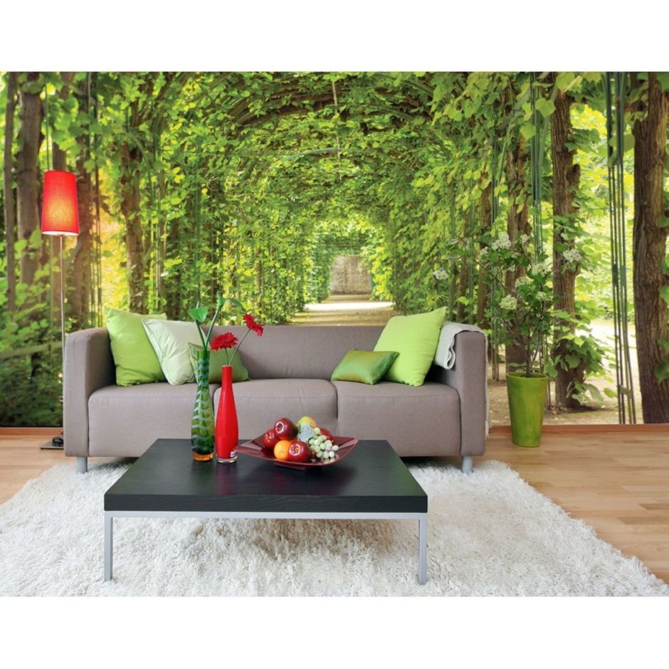 Зеленый бамбук в интерьере