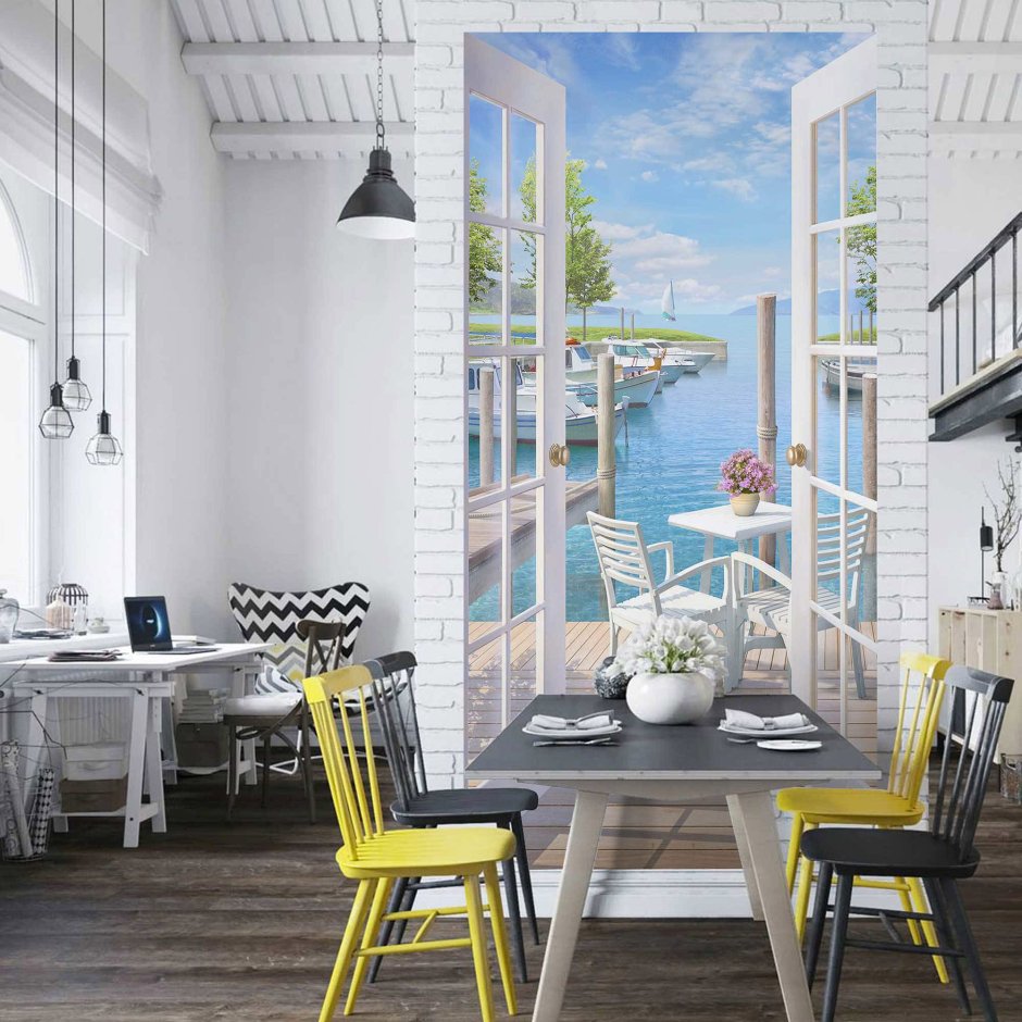 Фотопанно на стену в интерьере