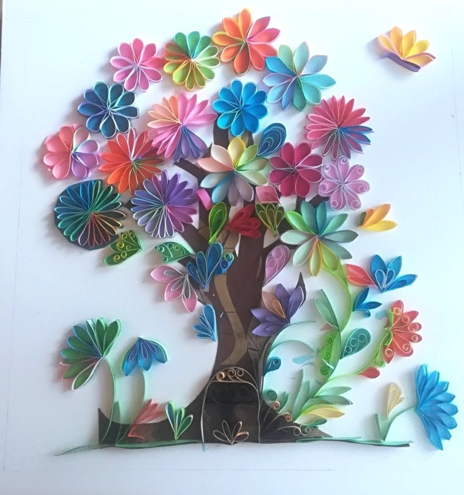 Цветочное дерево квиллинг