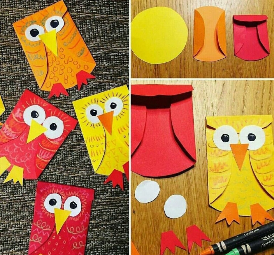 Поделка Сова из цветной бумаги