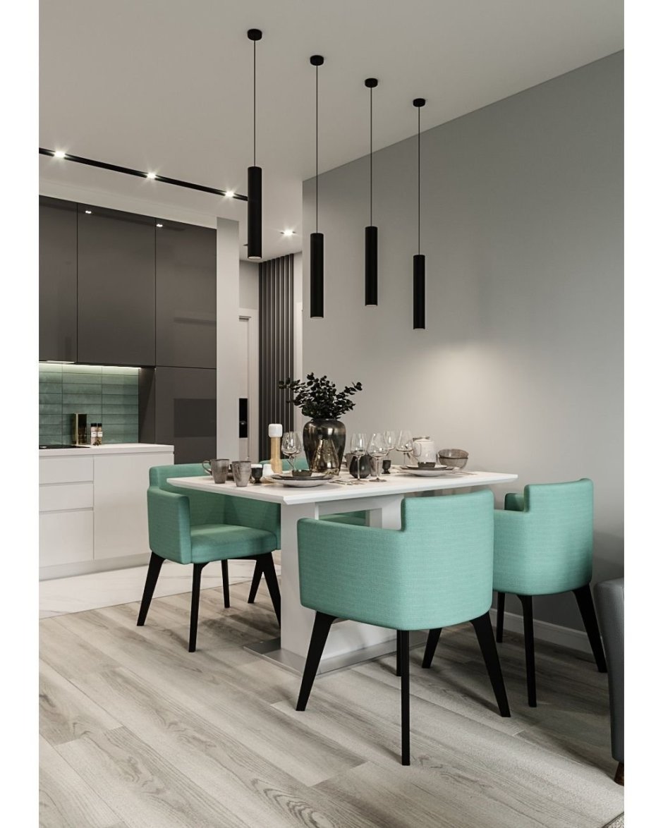 Бирюзовые стулья для кухни