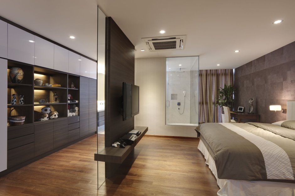 Гардероб в спальне планировка