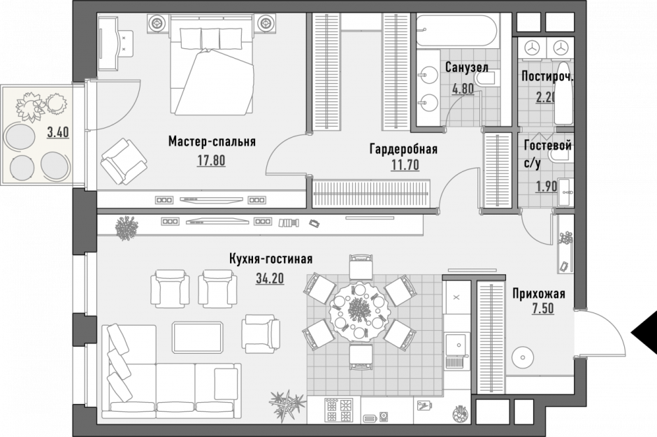 Планировка кухни гостиной план