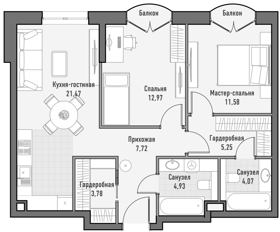 Мастер спальня планировка