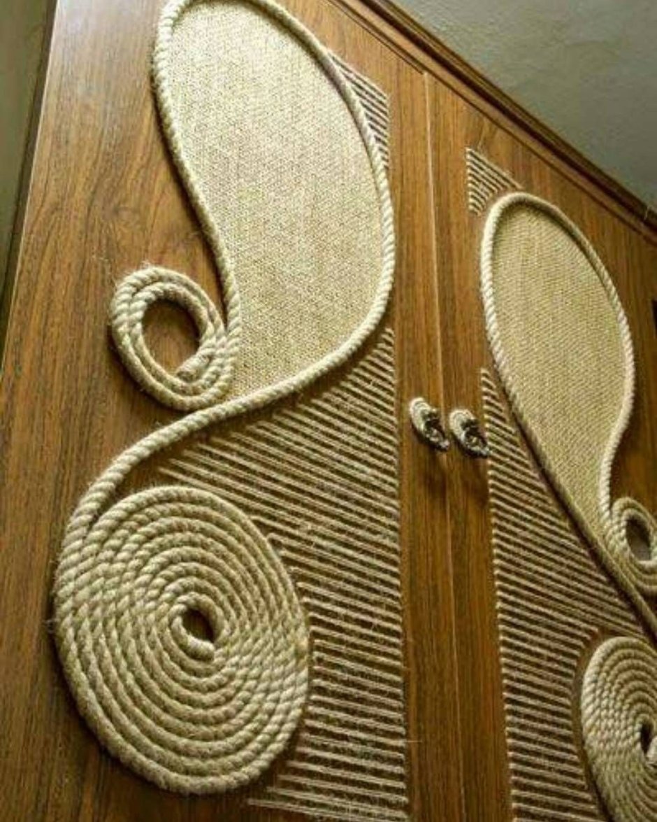 Панно из джута дерево