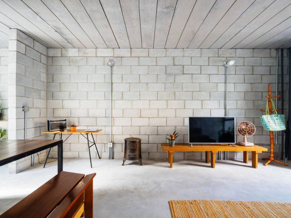 Пеноблоки в интерьере