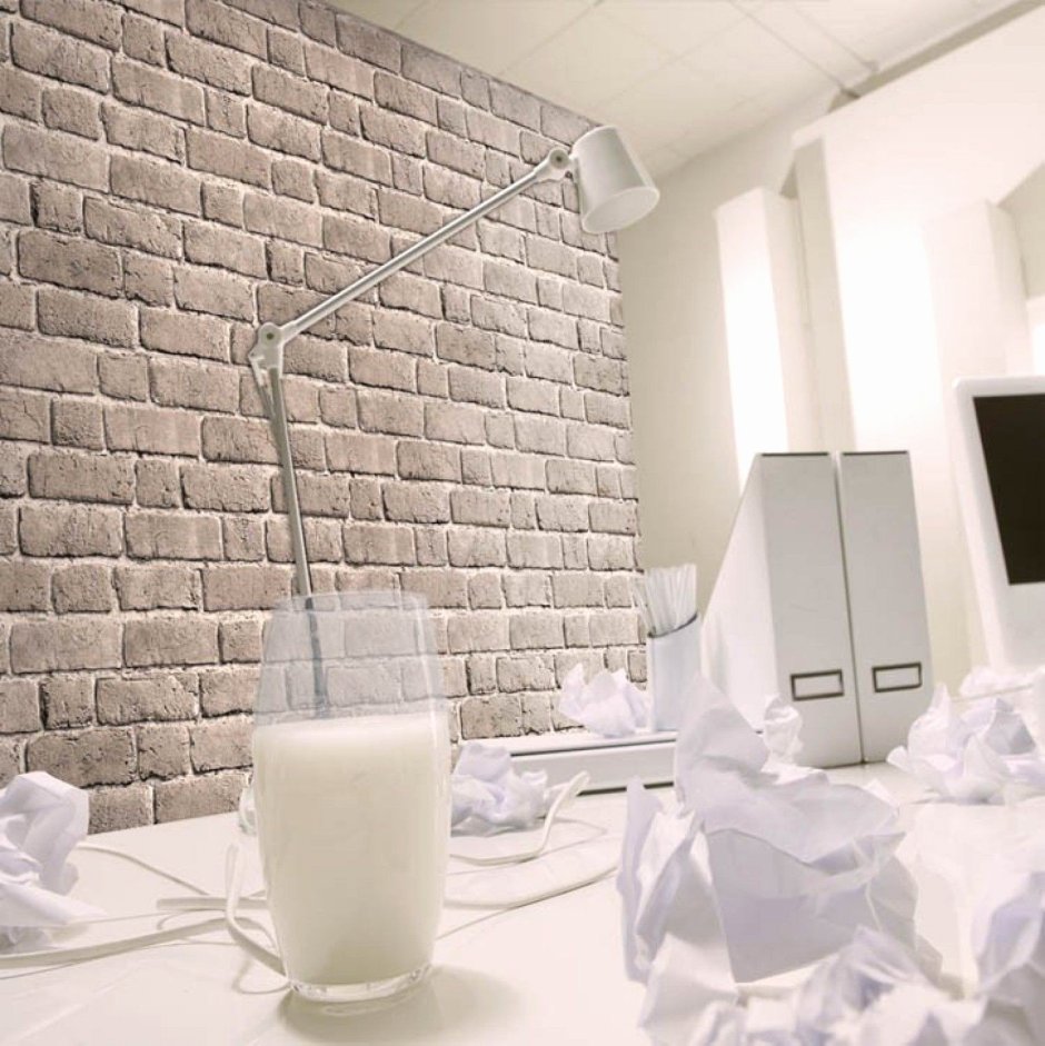 Декоративный белый кирпич в интерьере