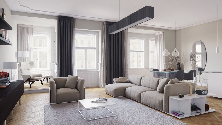 Шторы под серый диван