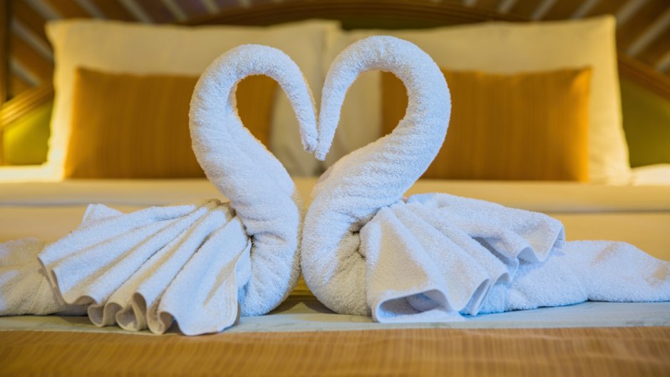 Лебеди из полотенец в отеле