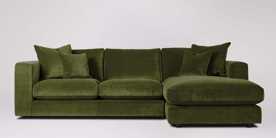 Диван угловой бархатный