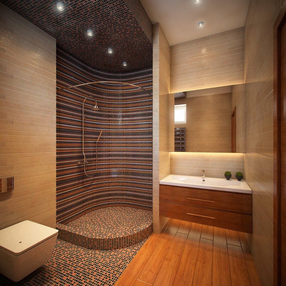 Интерьер ванной комнаты с душевой 4м2