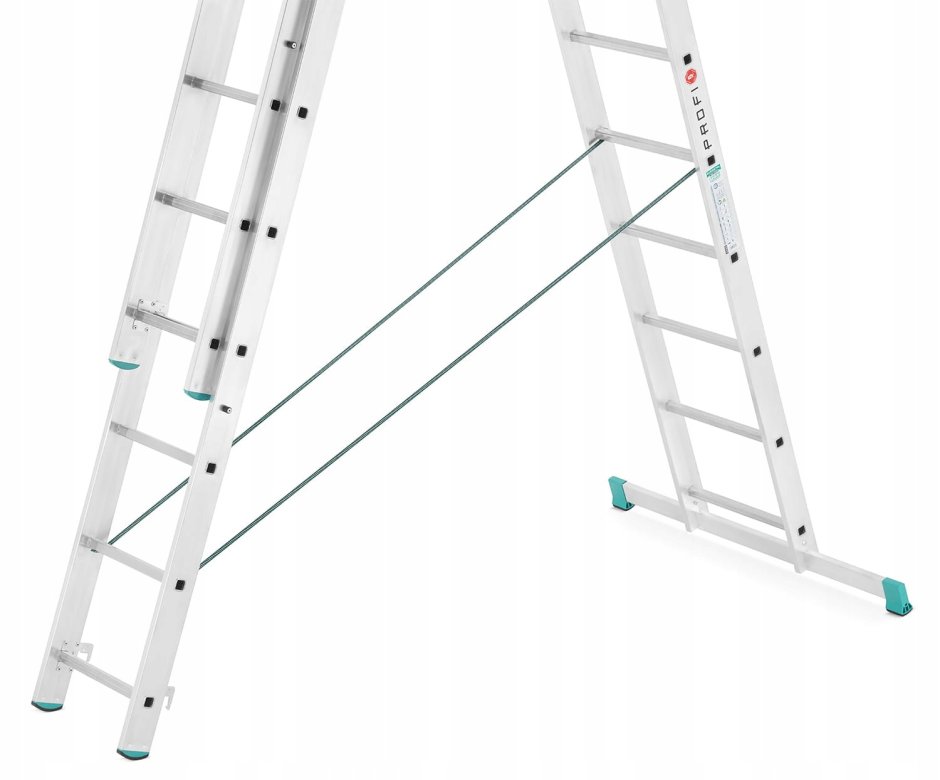 Лестница трехсекционная алюминиевая Dogrular 3x14 ступеней (3,57/7,01/10,04)