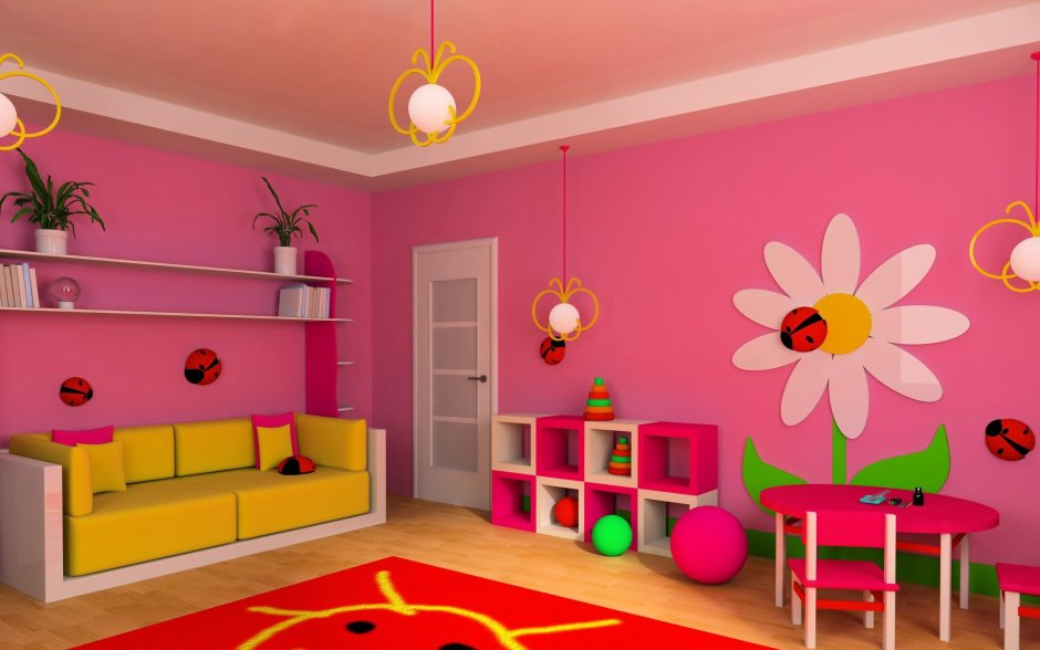Цветовая гамма стен в детском саду